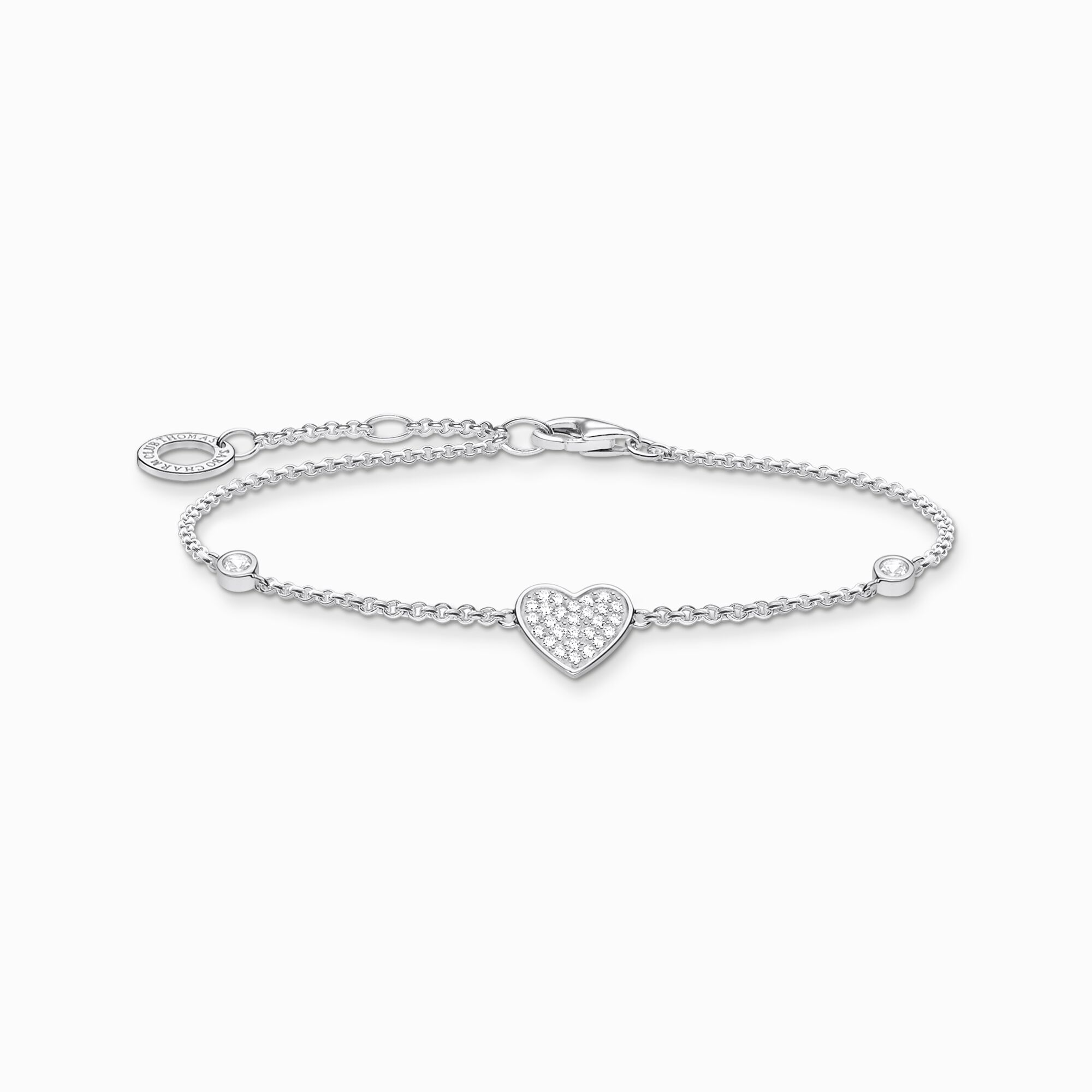 Bracelet heart with stones silver from the Charming Collection collection in the THOMAS SABO online store