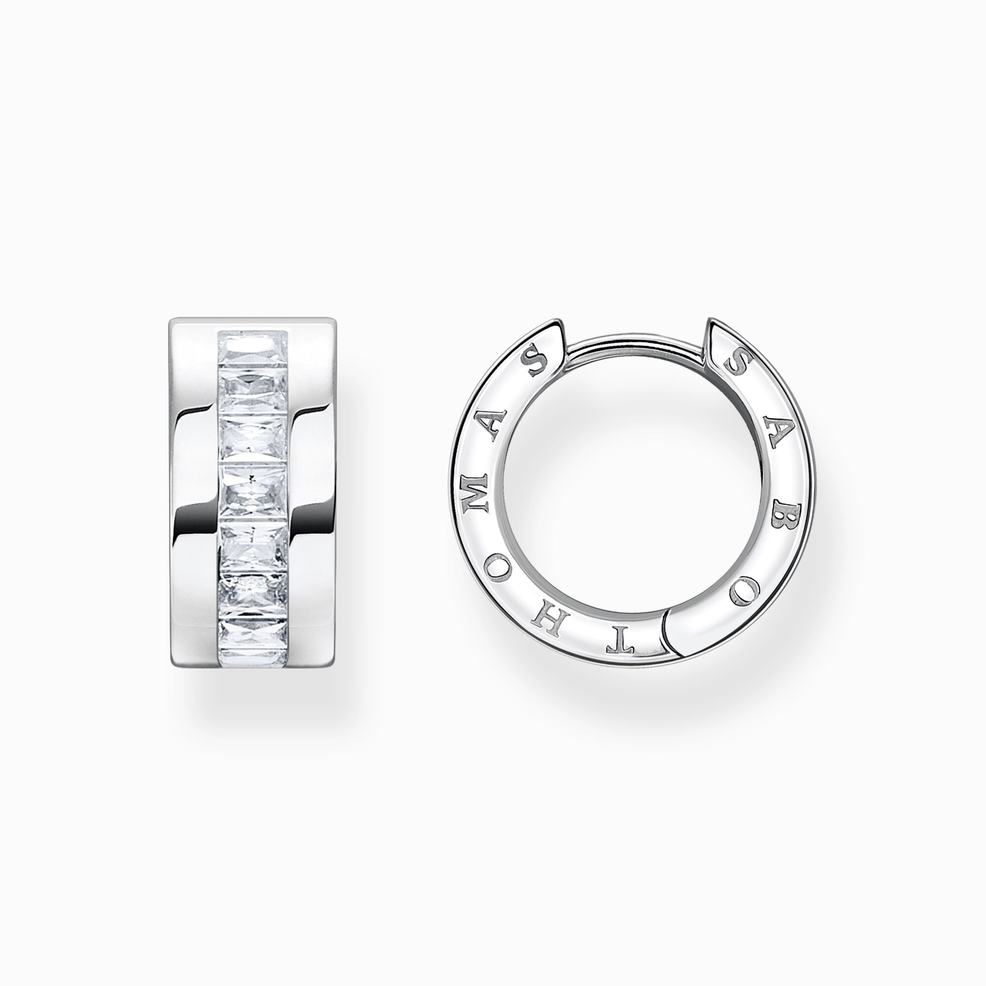 Hoop earrings with white stones pav&eacute; silver from the  collection in the THOMAS SABO online store