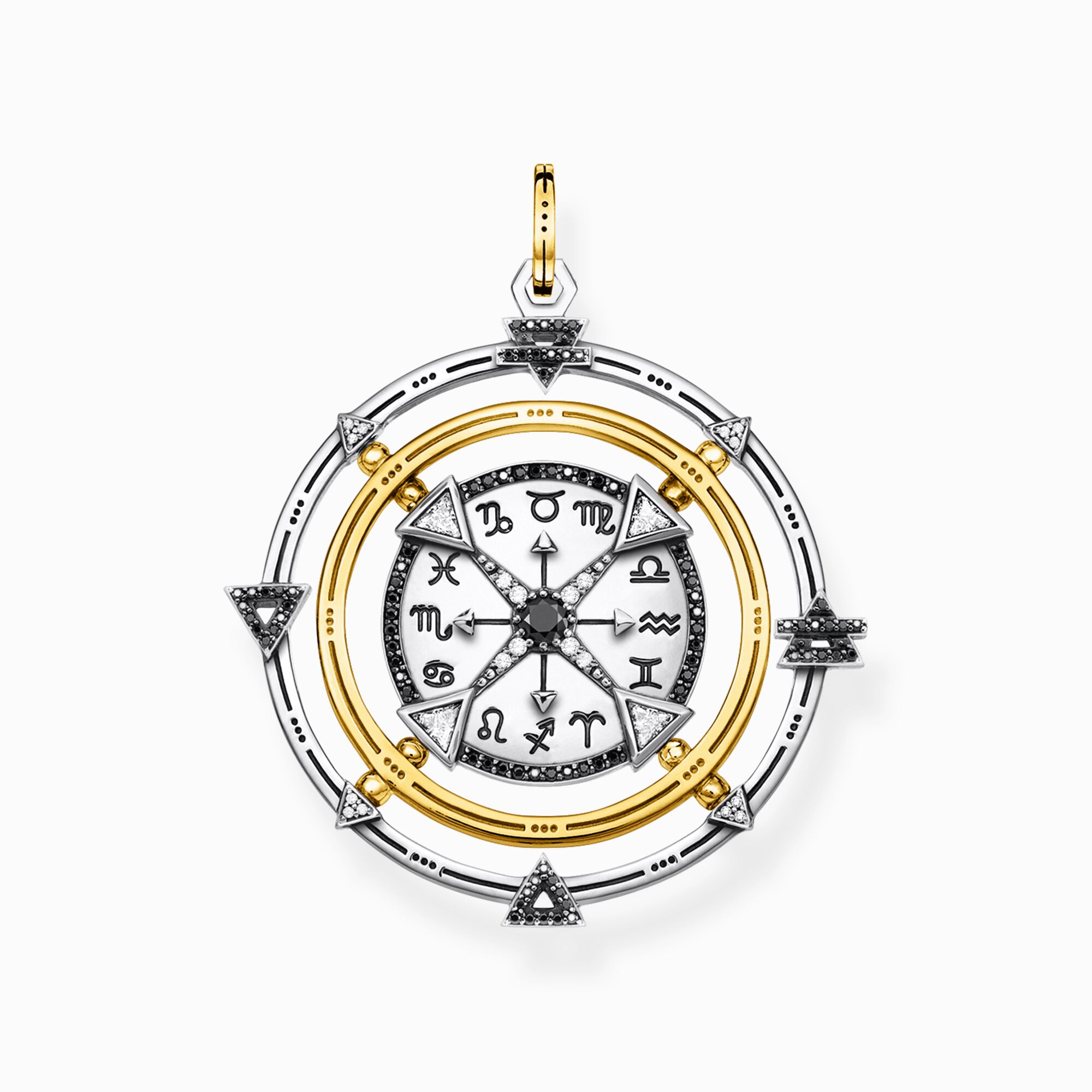 Pendant amulet elements of nature black-gold from the  collection in the THOMAS SABO online store
