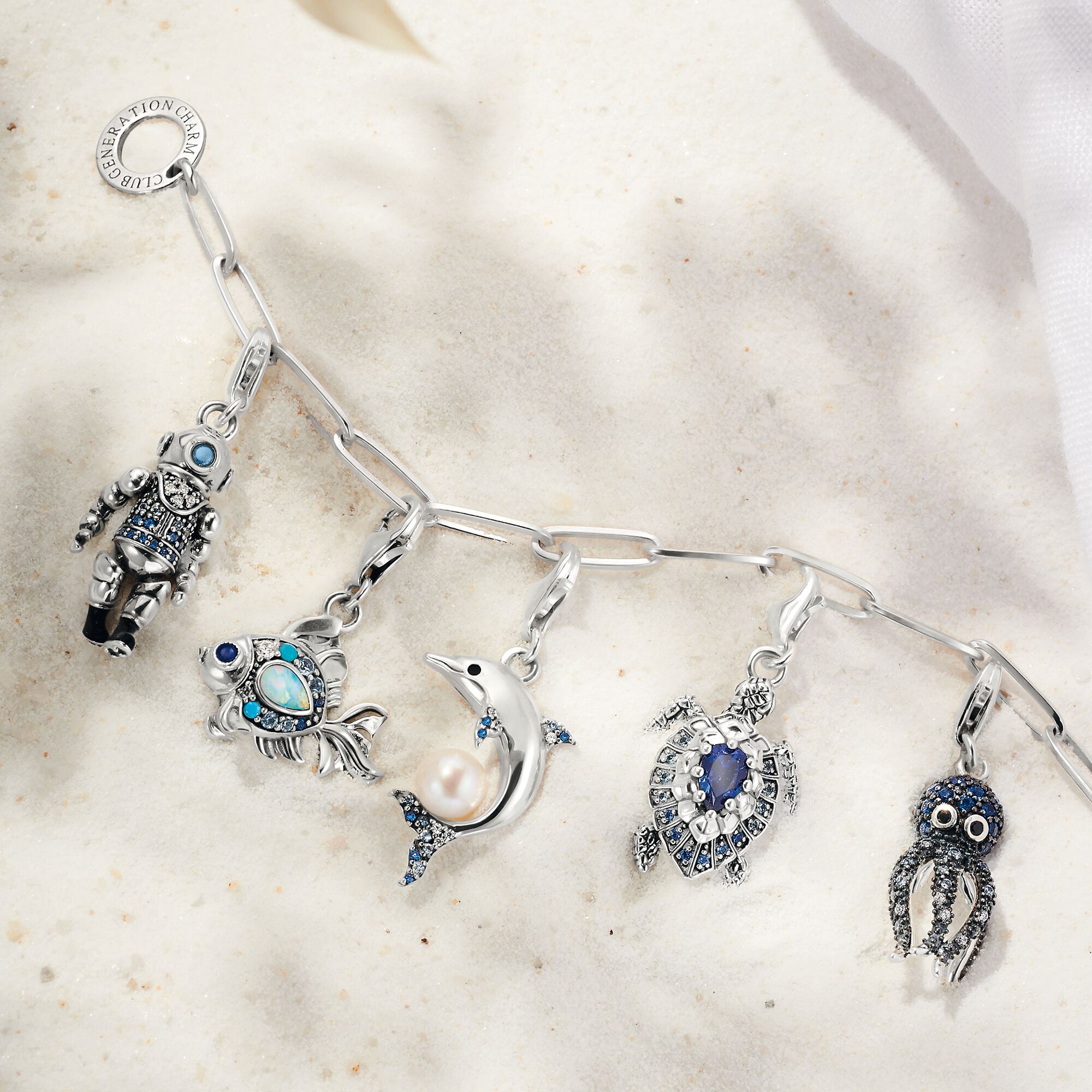 Jewellery set Charm bracelet with sea life silver from the  collection in the THOMAS SABO online store