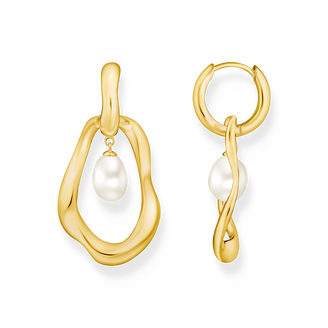 Gold-plated hoop earrings with freshwater pearls Natural Beauty from the  collection in the THOMAS SABO online store