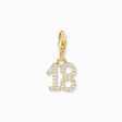 Gold-plated charm pendant number 18 with zirconia from the Charm Club collection in the THOMAS SABO online store