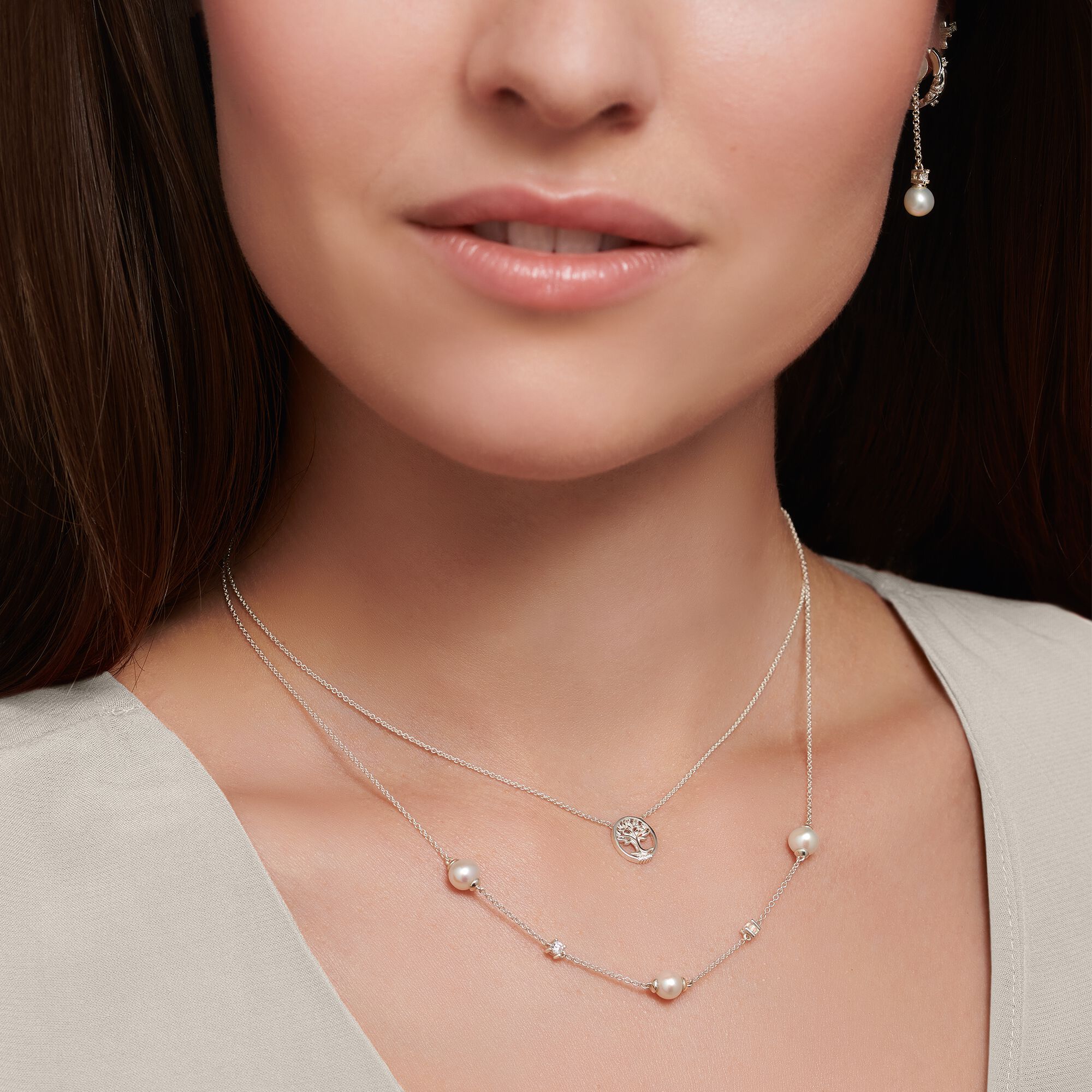Halskette Silber Zirkonia THOMAS und aus mit – SABO Perlen