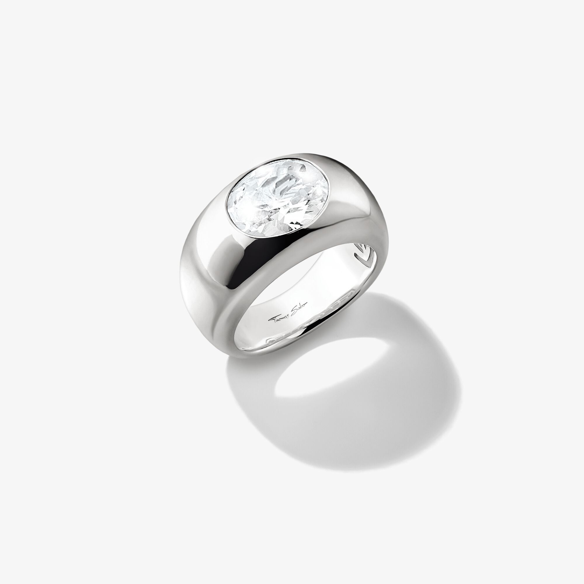 THOMAS SABO Bague zirconium blanc Bold Elegance argent Argent sterling, Taille: 60, pour femme