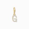 Colgante Charm letra G con piedras blancas chapado en oro de la colección Charm Club en la tienda online de THOMAS SABO