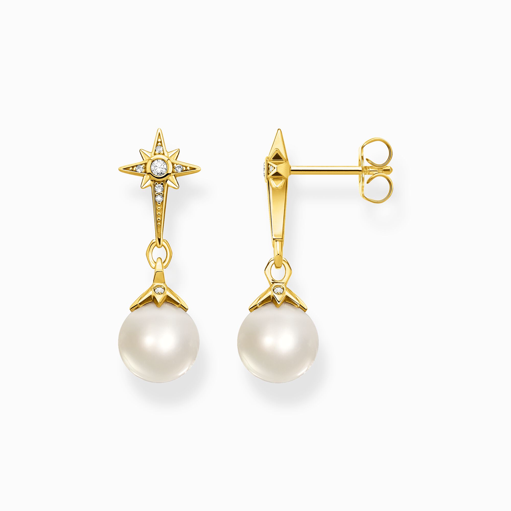 Pendientes perla estrella oro de la colección  en la tienda online de THOMAS SABO