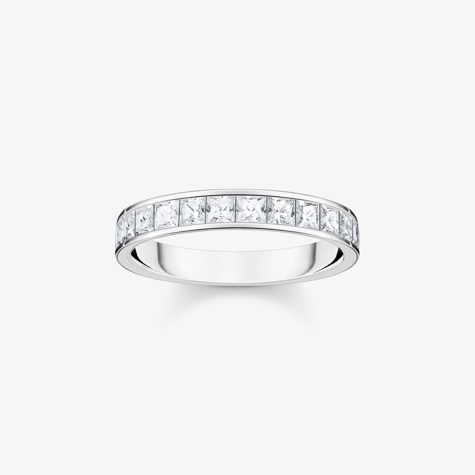 THOMAS SABO Ring med vita stenar pavé silver, 925 sterlingsilver, Storlek: 50, för damer