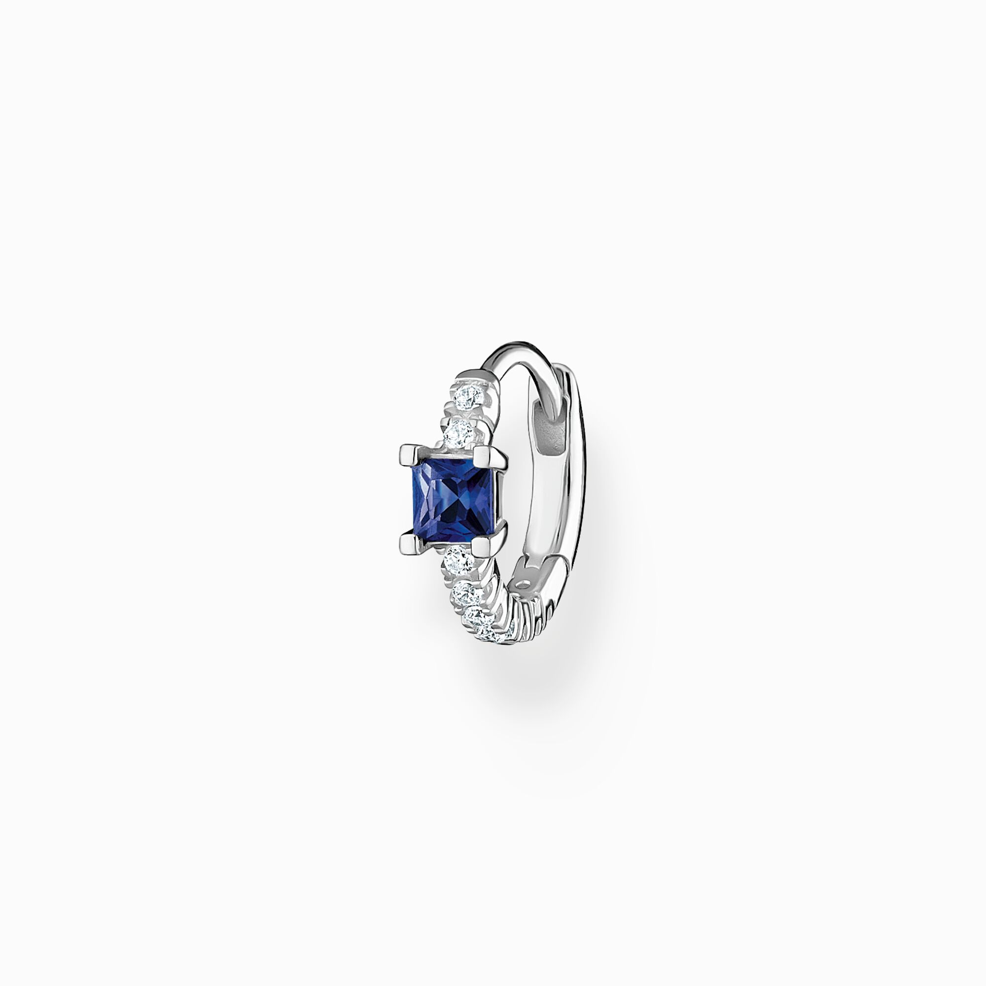 Single hoop earring with blue and white stones silver from the Charming Collection collection in the THOMAS SABO online store