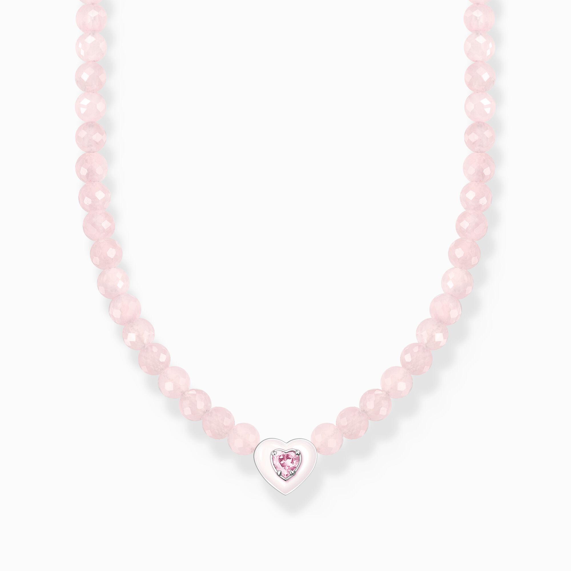Choker c&oelig;ur avec beads de quartz rose de la collection Charming Collection dans la boutique en ligne de THOMAS SABO