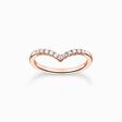 Ring V-shape with white stones rose gold from the Charming Collection collection in the THOMAS SABO online store