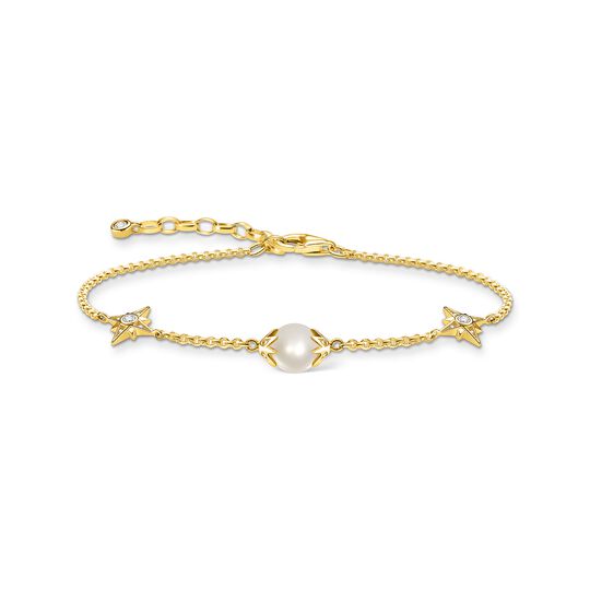 Bracelet pearl with stars gold from the  collection in the THOMAS SABO online store