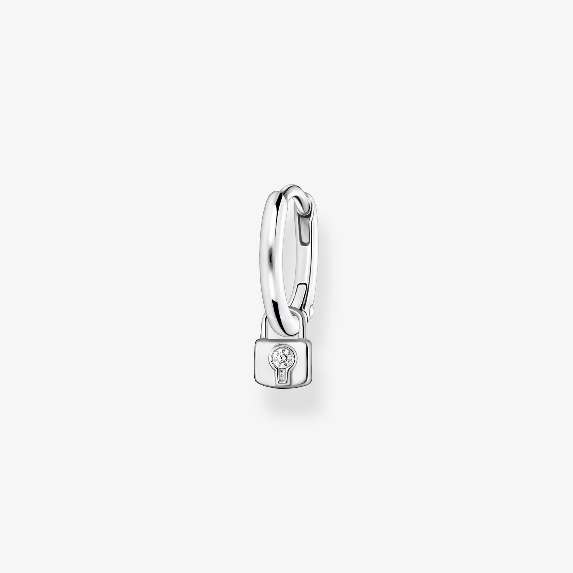 THOMAS SABO Créole unique avec pendentif serrure argent, Argent sterling, Taille: one size, femme