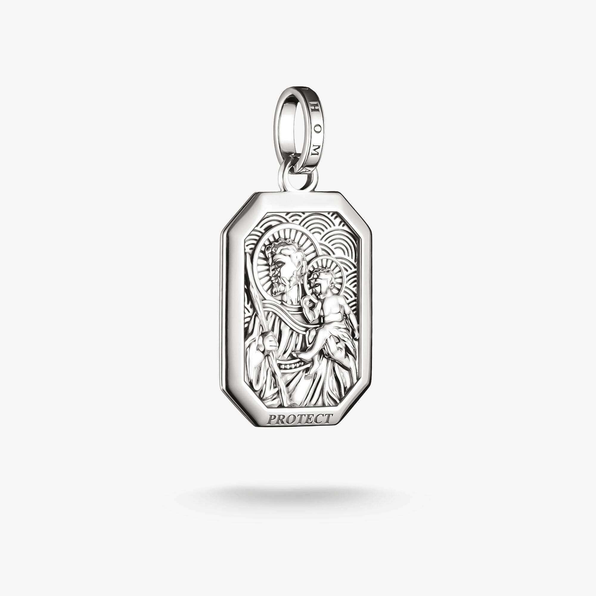 THOMAS SABO Pendentif Saint Christophe argent, Argent Sterling 925‰, noirci, Taille: one size, homme