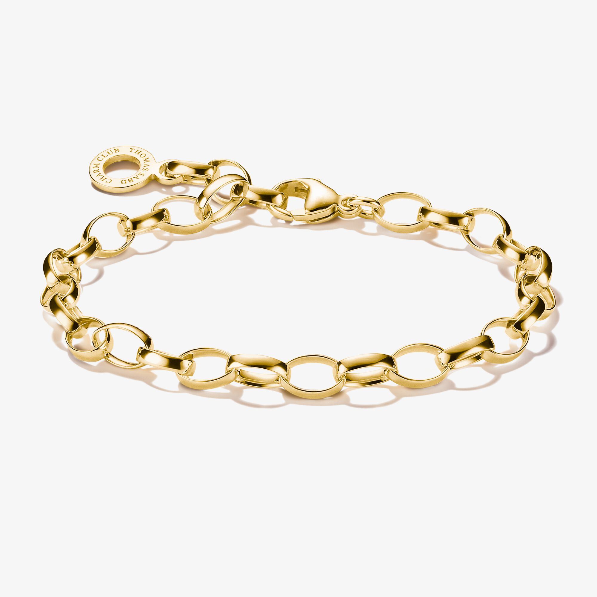 THOMAS SABO Bracelet Charm classique plaqué or, Argent sterling doré or jaune, Taille: 17 cm, femme