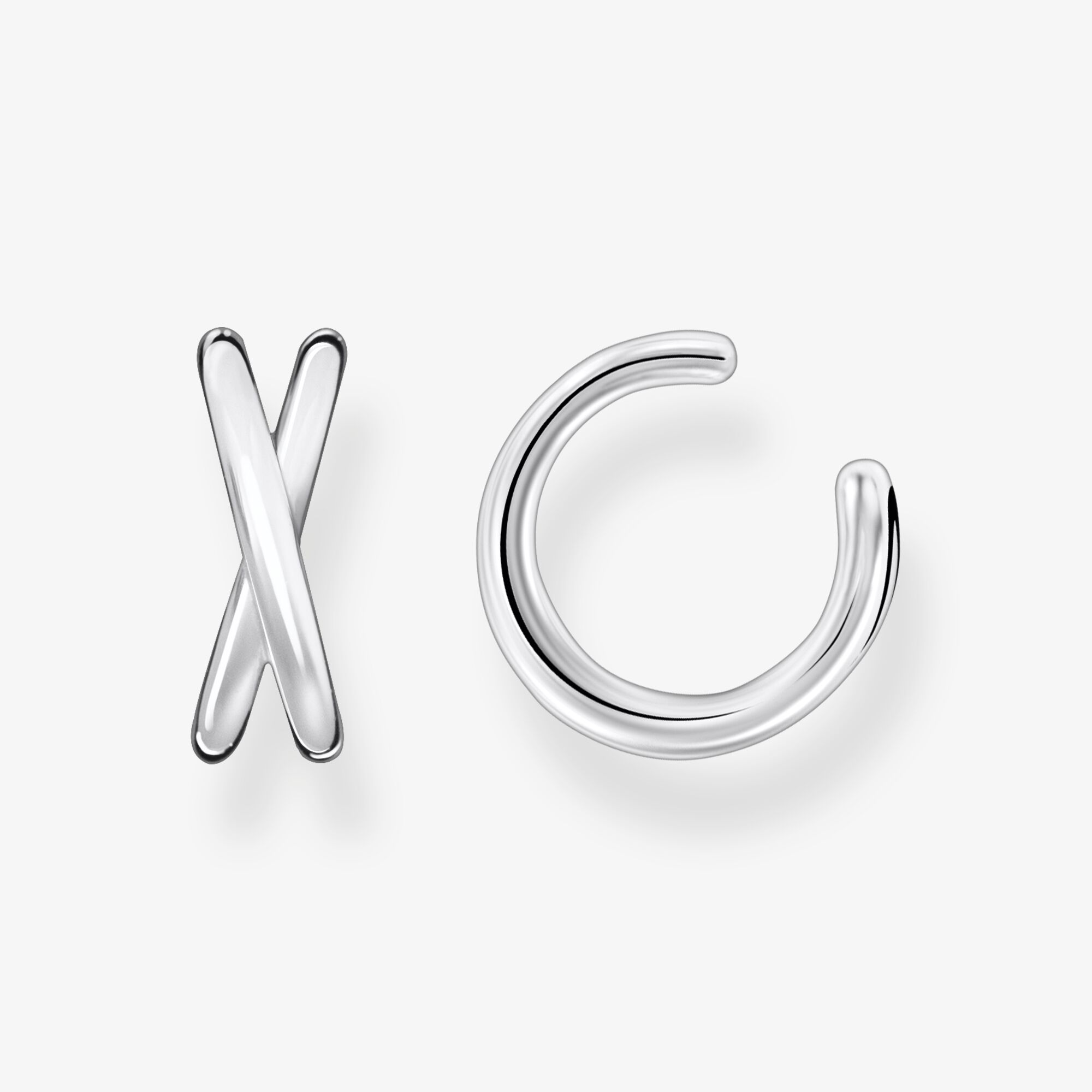 THOMAS SABO Ear cuff individuellt dubbelt silver, 925 sterlingsilver, Storlek: one size, för damer