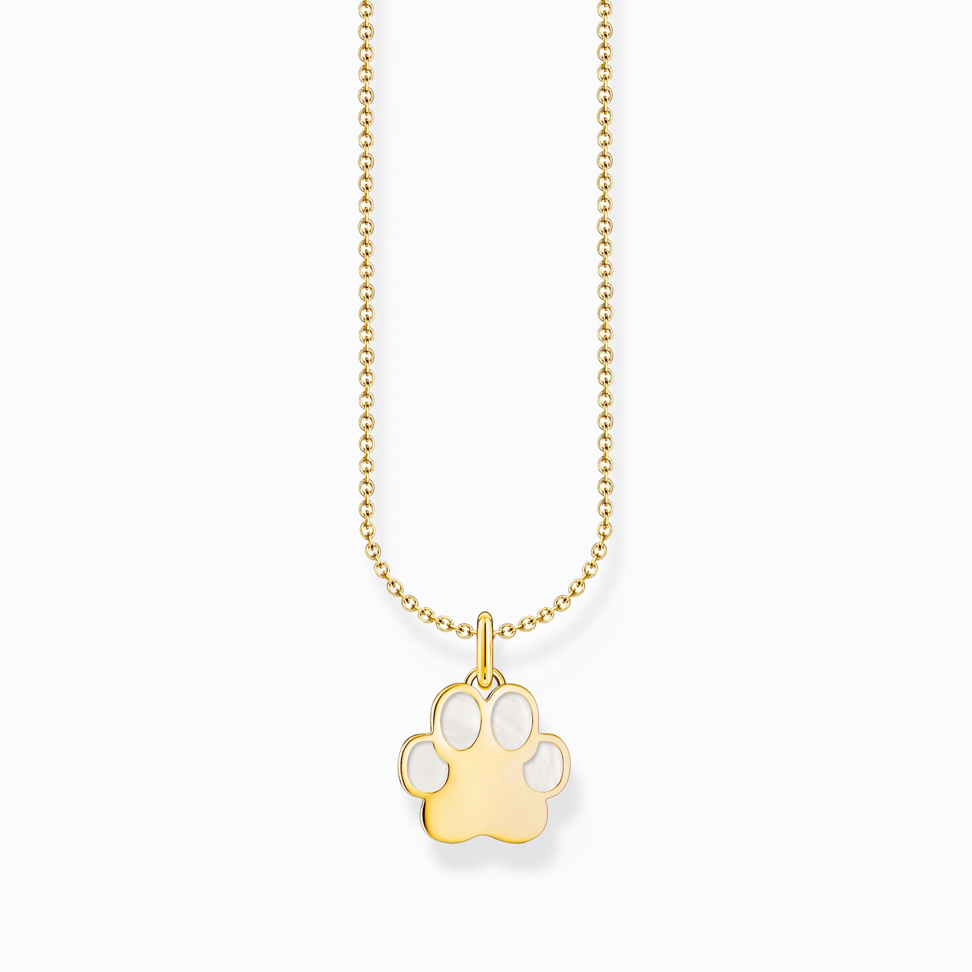 Gold-plated necklace with paw pendant and cold enamel from the Charming Collection collection in the THOMAS SABO online store