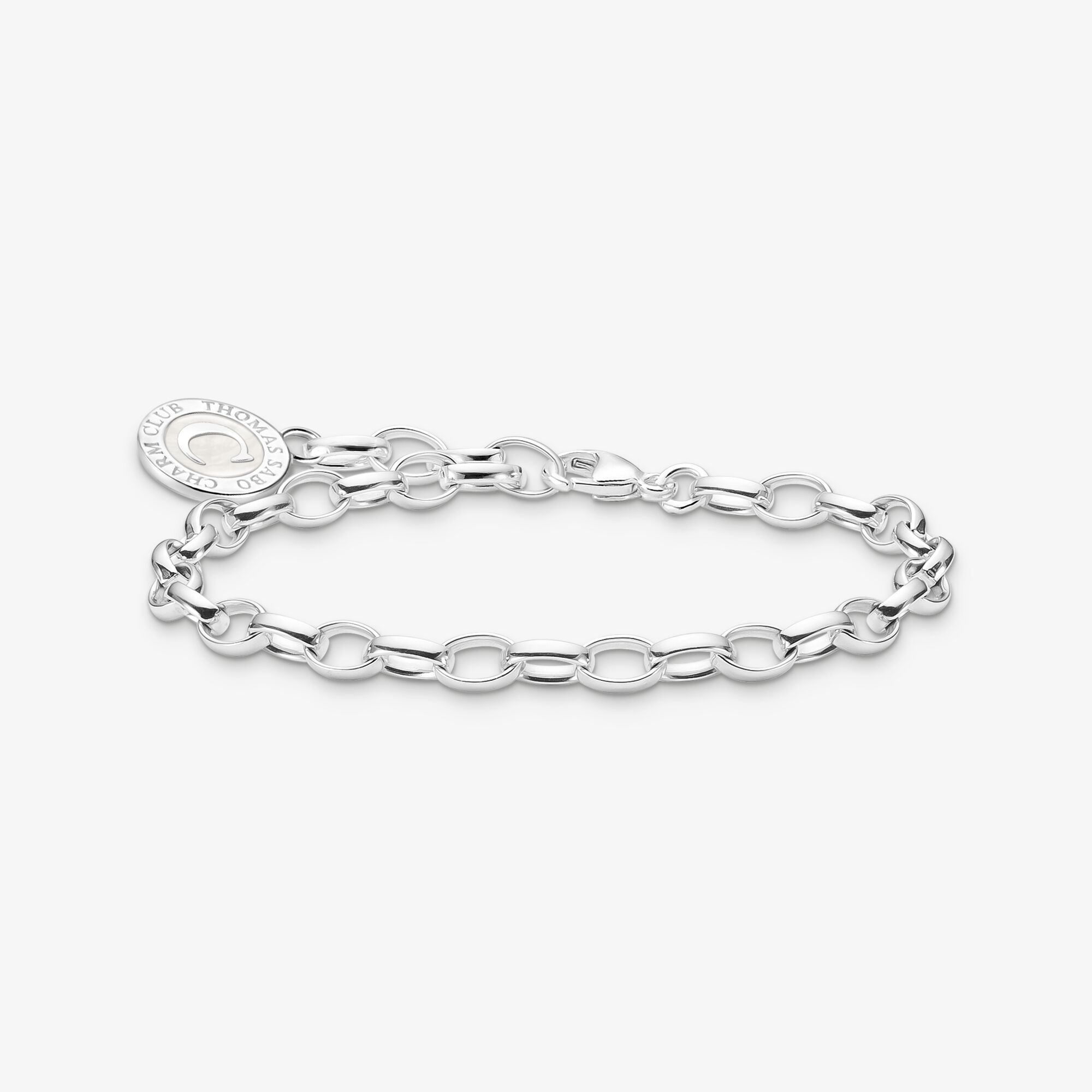 THOMAS SABO Bracelet Charm avec blanc Coin argent Argent sterling, Taille: 17 cm, pour femme