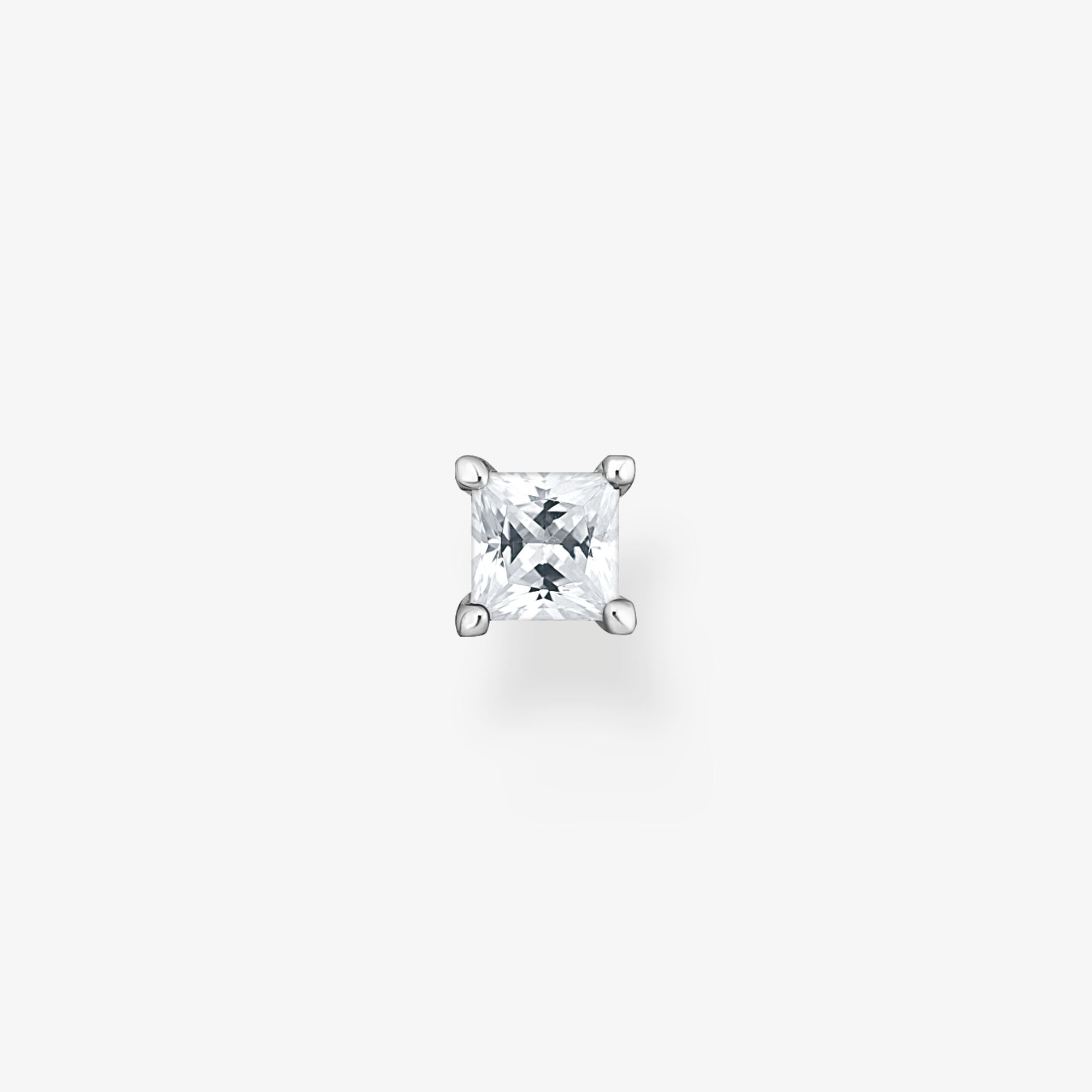 THOMAS SABO Einzel Ohrstecker mit weißem Stein silber, Sterlingsilber, Größe: one size, Damen