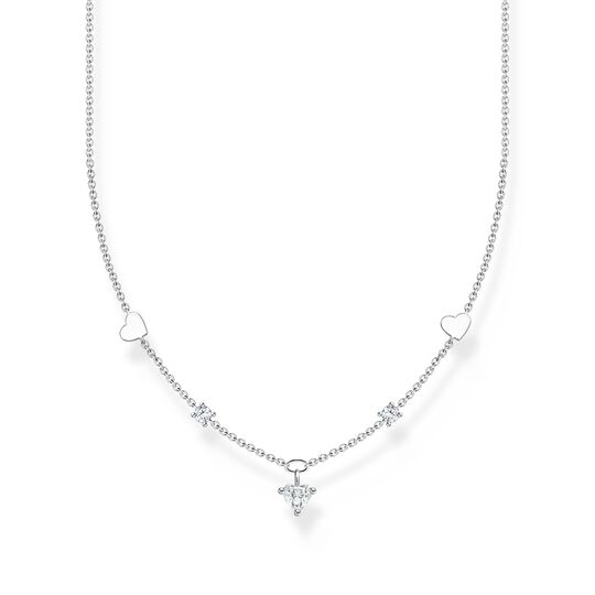 Necklace with hearts and white stones silver from the Charming Collection collection in the THOMAS SABO online store