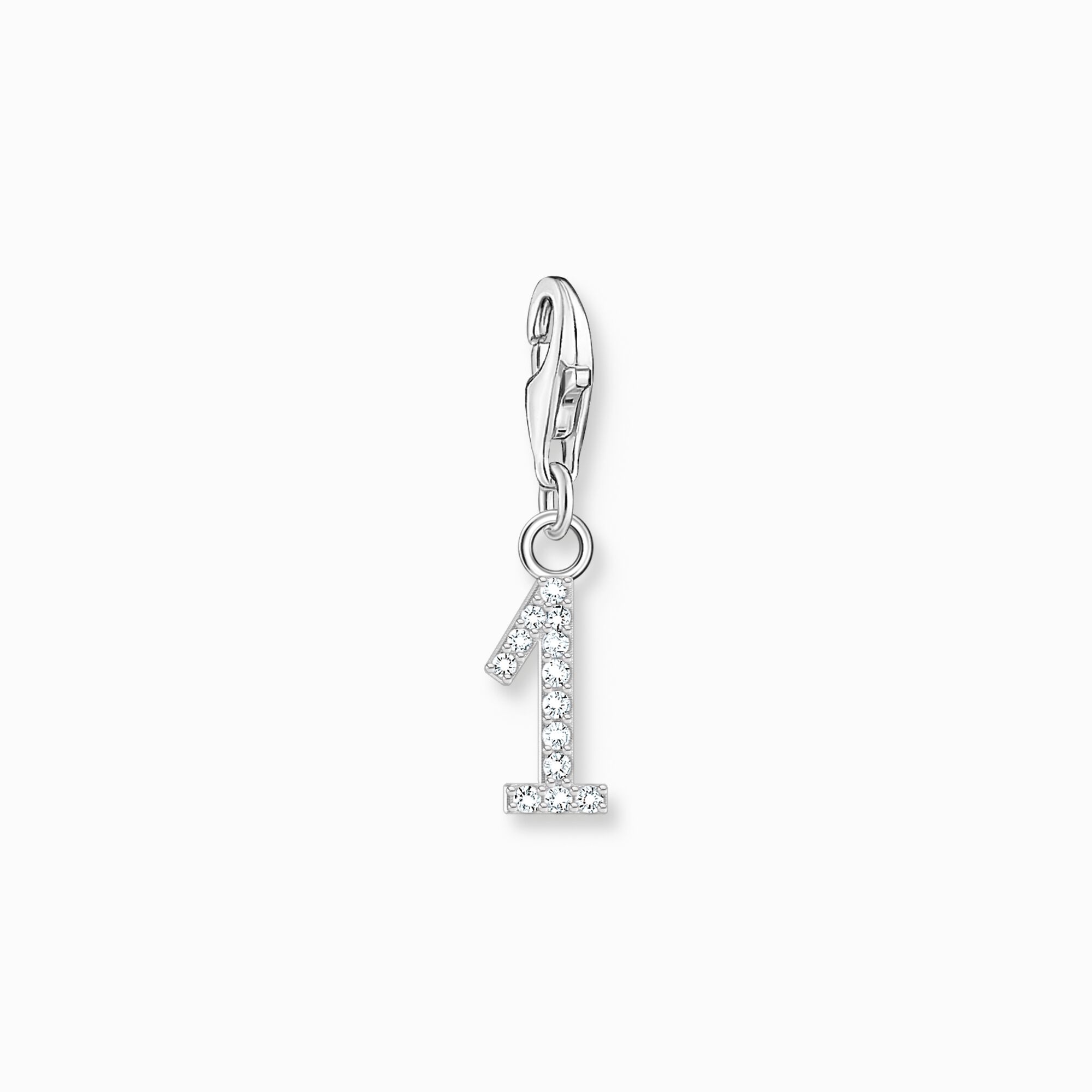 Silver charm pendant number 1 with zirconia from the Charm Club collection in the THOMAS SABO online store