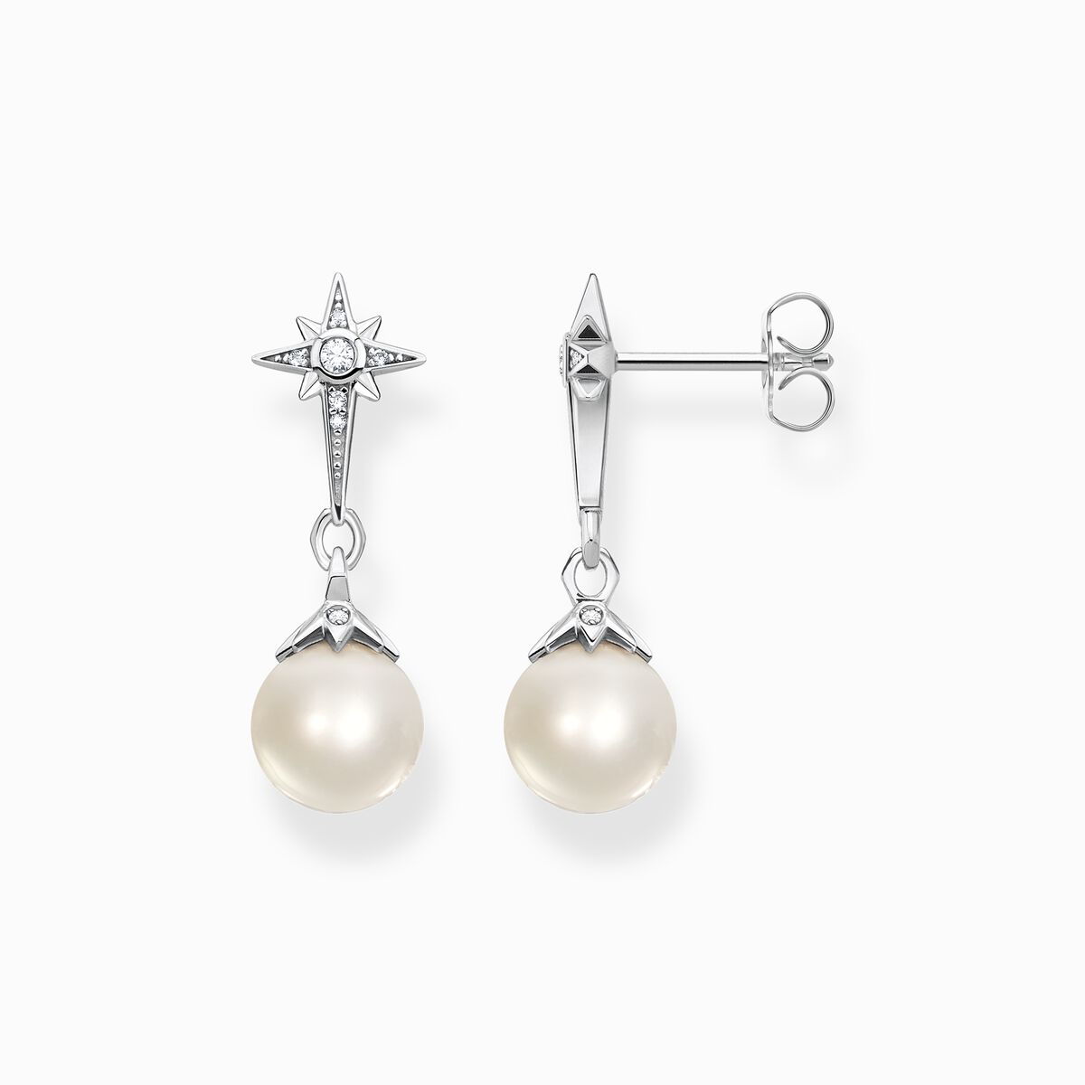 Ohrhänger in Silber mit Perle und Stern – THOMAS SABO