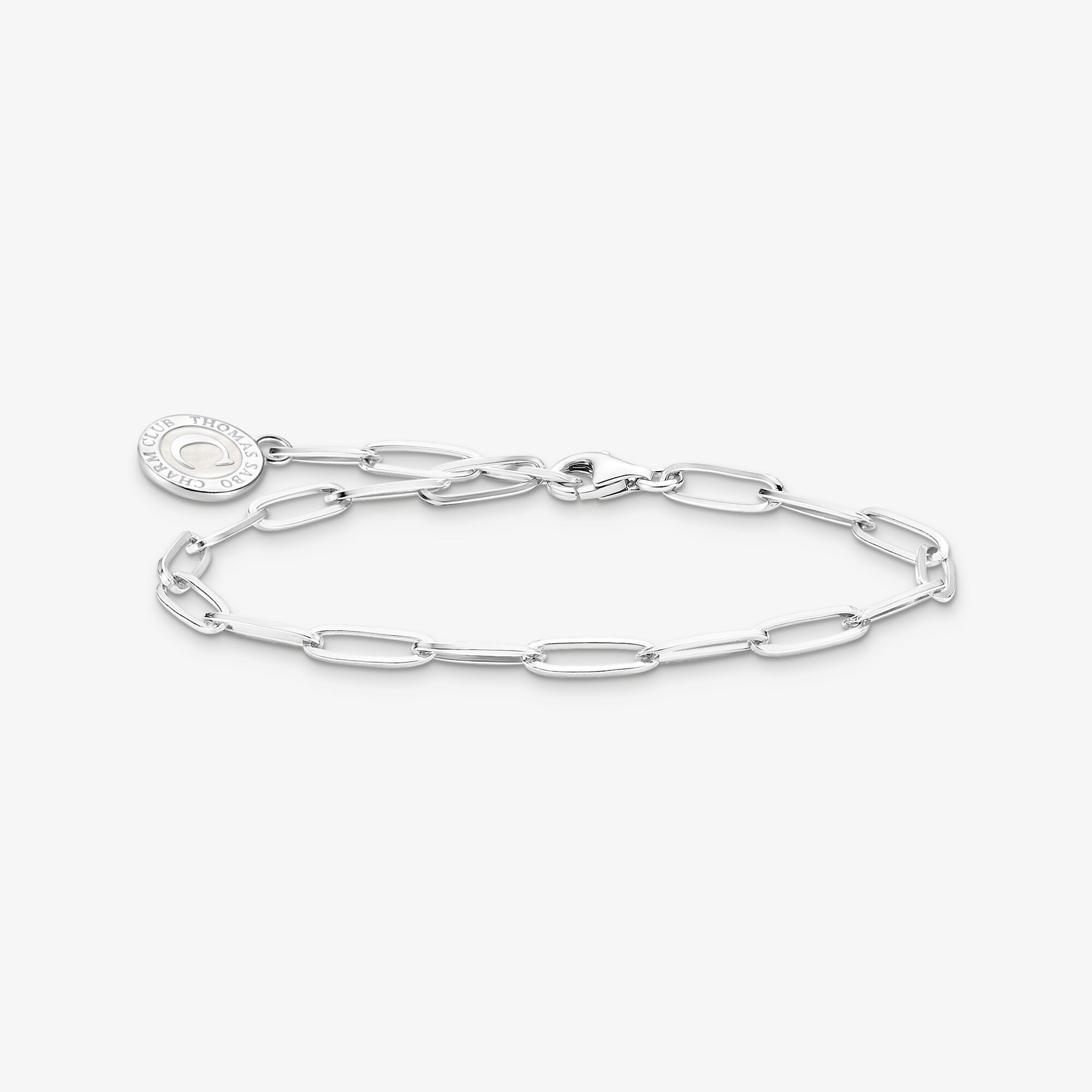 THOMAS SABO Bracelet Charm avec blanc Coin argent, Argent sterling, Taille: 19 cm, femme
