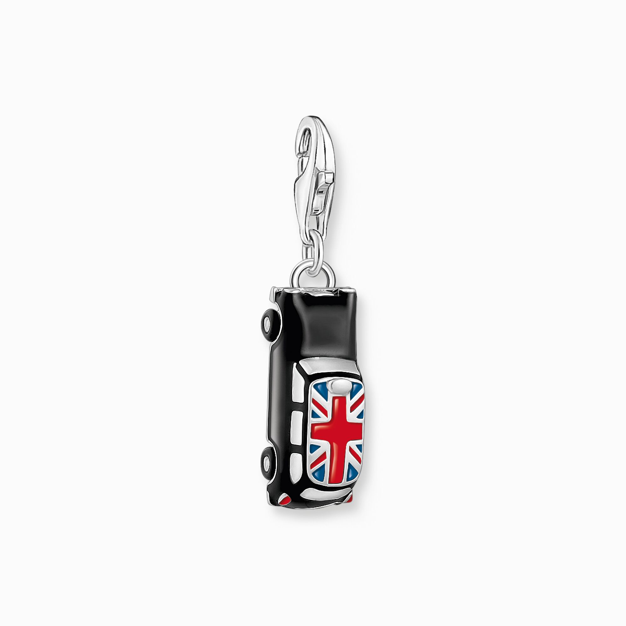 Charm LONDON taxi con bandera del Reino Unido, realizado en plata de la colección Charm Club en la tienda online de THOMAS SABO