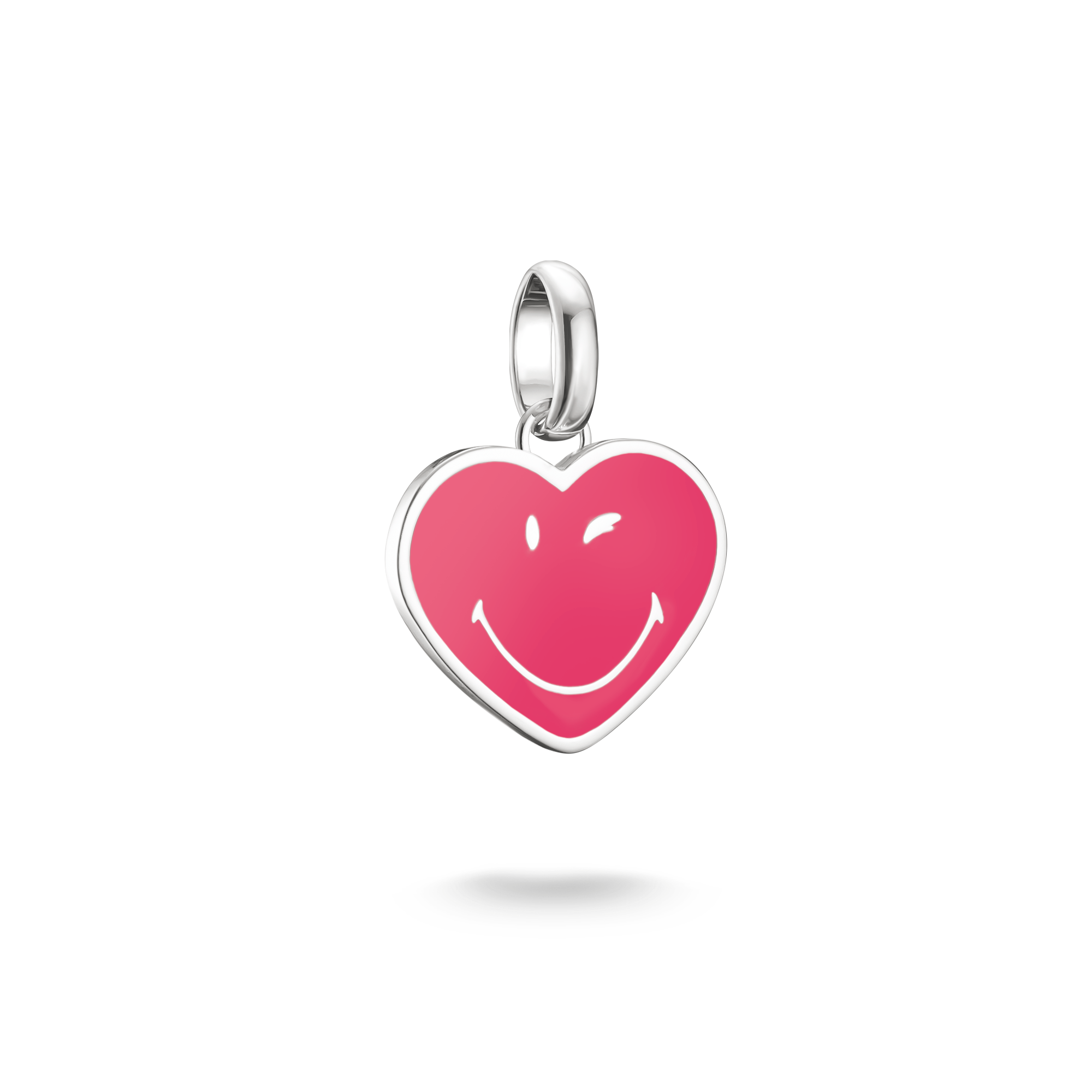 Thomas Sabo SMILEYWORLD® Heart Charm-Anhänger Connect Silber pink CC1294-664-9