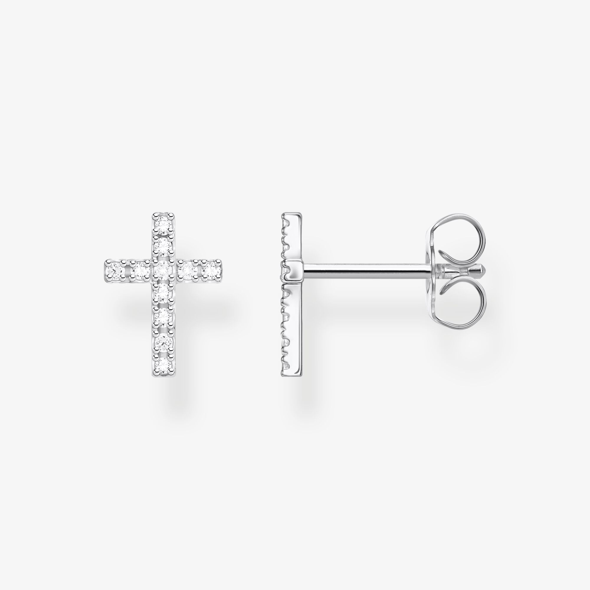 THOMAS SABO Stiftörhängen individuellt kors, 925 sterlingsilver, Storlek: one size, för damer