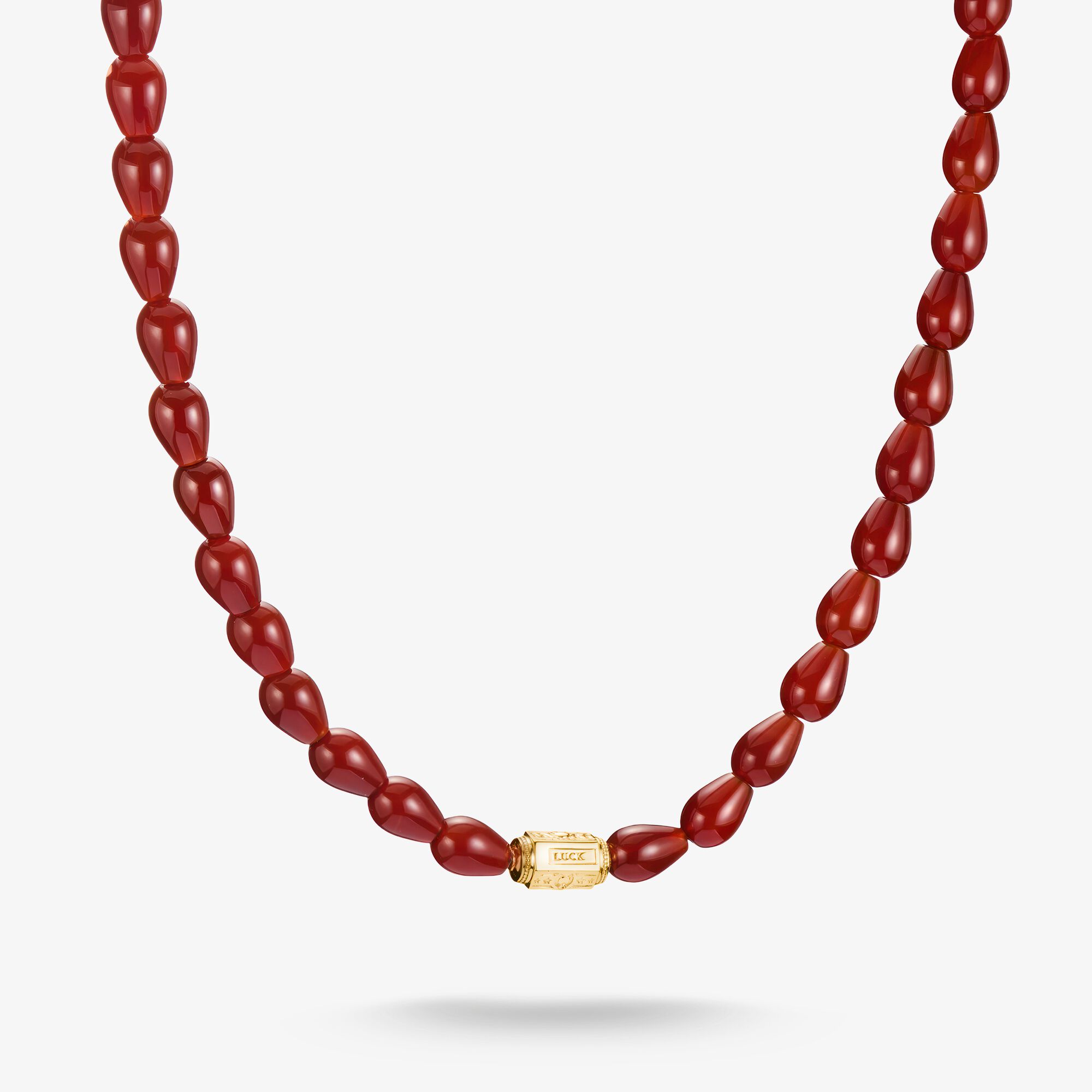THOMAS SABO Kette Roter Achat Beads Elyndra 18k Vergoldung, Sterlingsilber Gelbgold vergoldet, Größe: L55, Damen