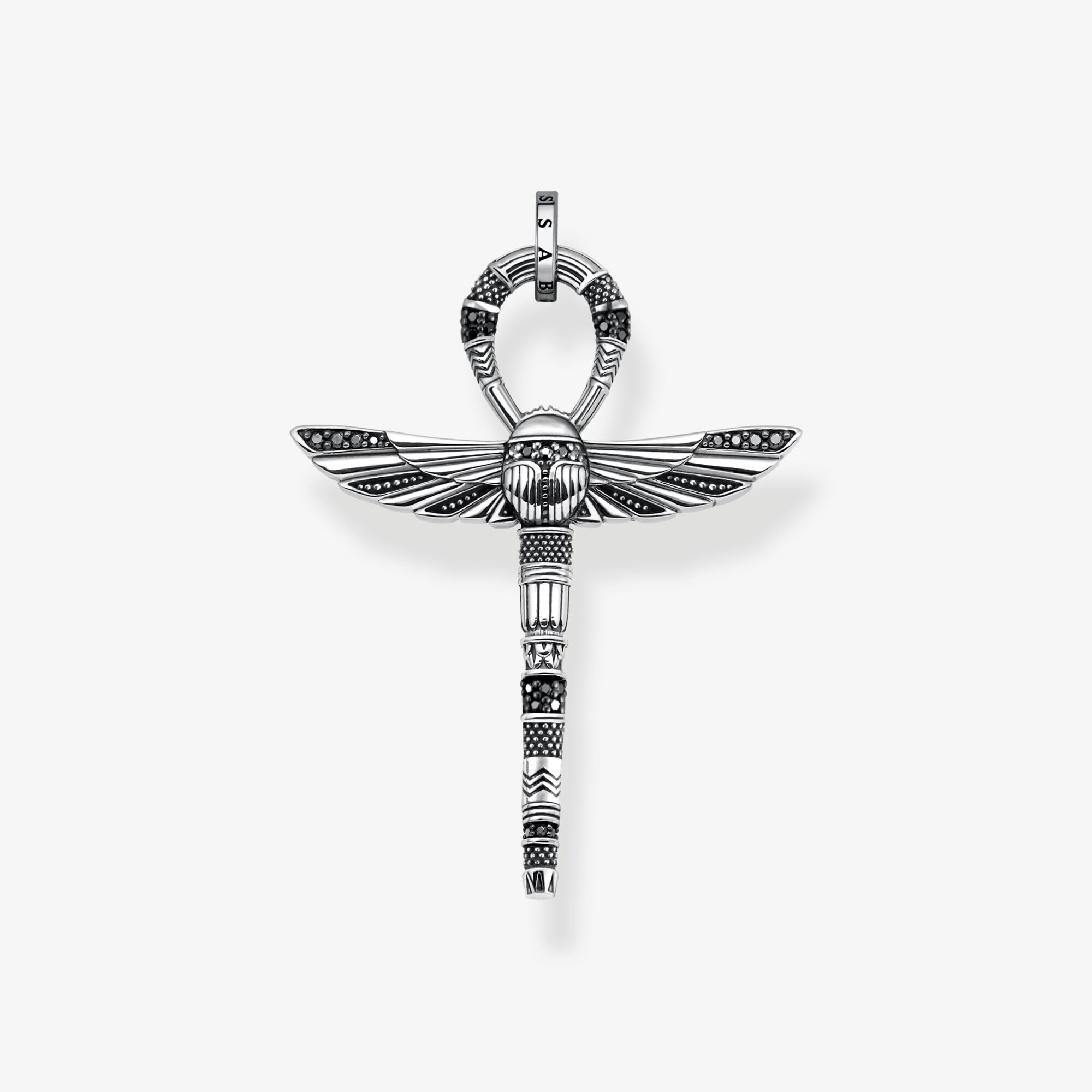 THOMAS SABO Pendentif croix de vie ankh avec scarabée Argent sterling, Taille: one size, Unisex