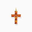 Anh&auml;nger Kreuz mit orangen Steinen und Stern vergoldet aus der  Kollektion im Online Shop von THOMAS SABO