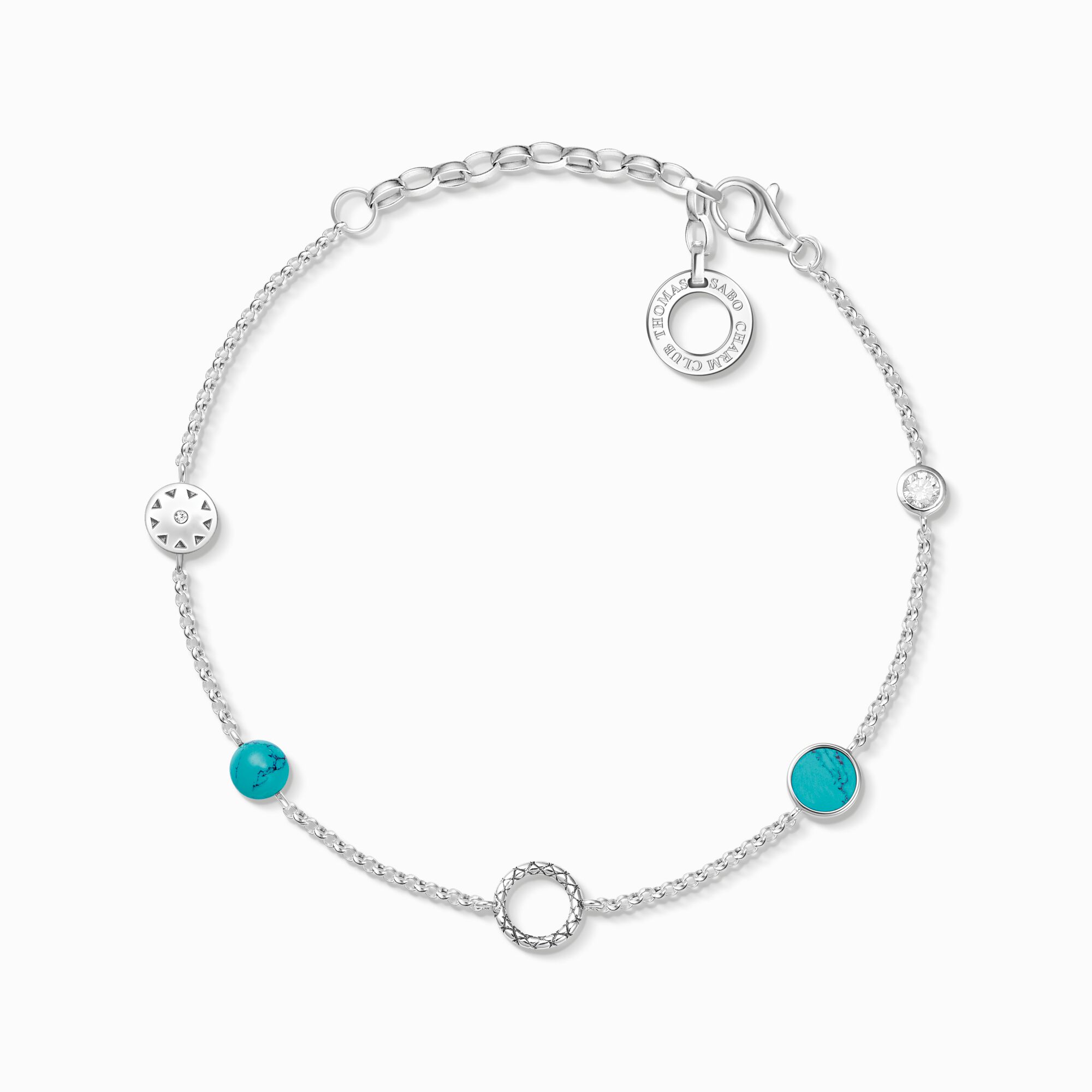 Charm bracelet turquoise stones from the Charm Club collection in the THOMAS SABO online store
