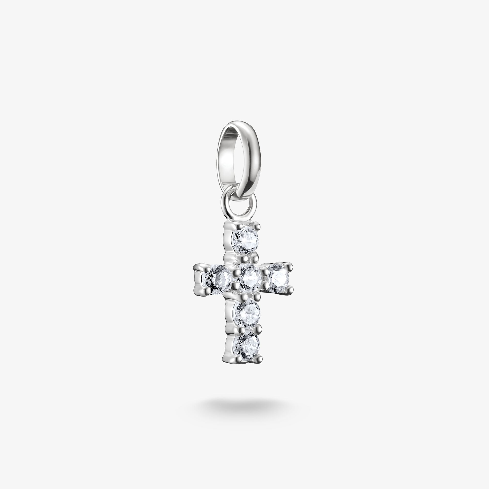 THOMAS SABO Charm-Anhänger Kreuz mit weißen Steinen Connect Silber, Sterlingsilber, Größe: one size, Damen