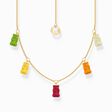 Gold-plated necklace with 5 colourful goldbears from the Charming Collection collection in the THOMAS SABO online store
