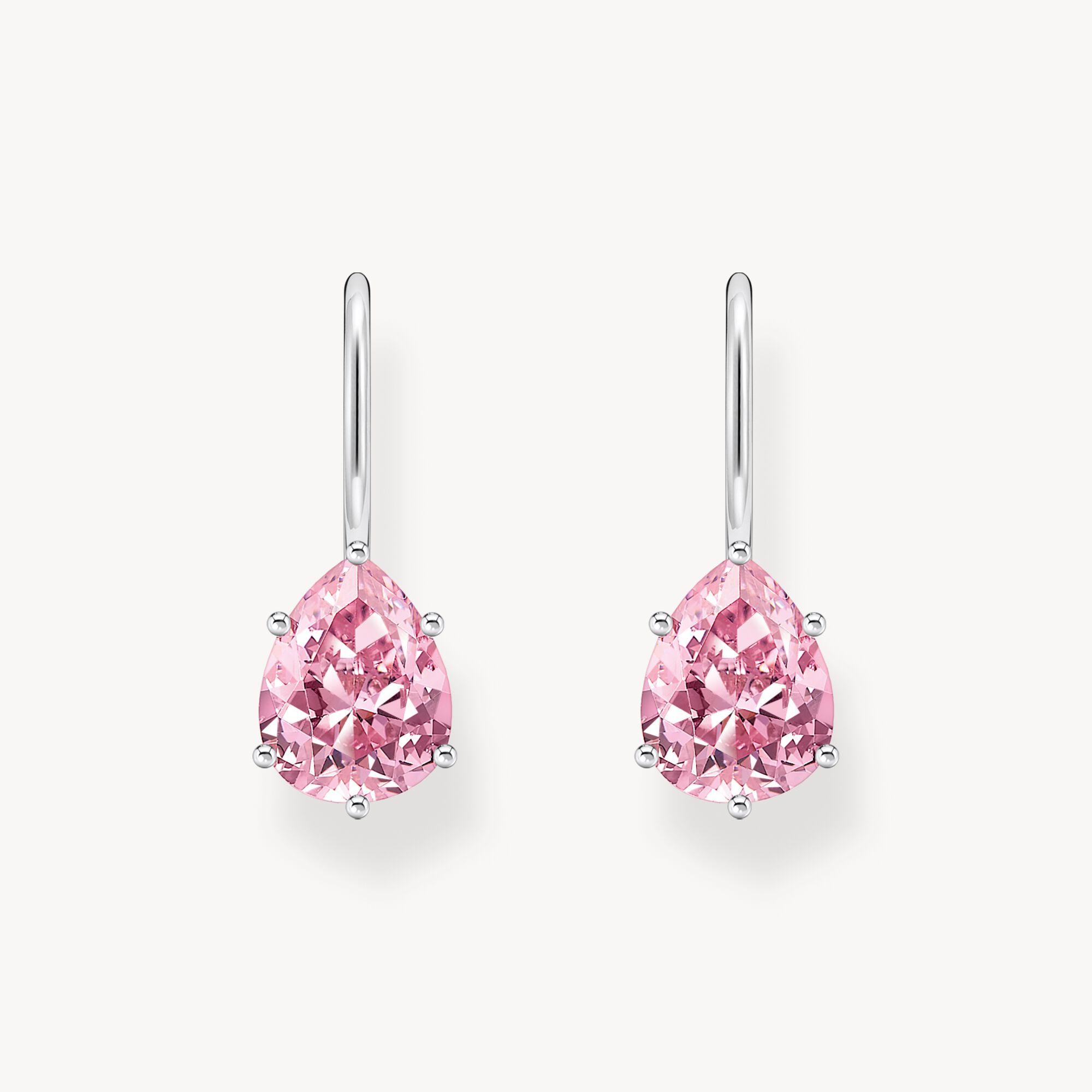 Thomas Sabo Orecchini In Argento Sterling 925 Con Zirconi Rosa, Altezza 10 Mm, Eleganti E Senza Nichel, Regalo Ideale - 2