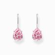 Silver earrings with pink drop-shaped zirconia from the  collection in the THOMAS SABO online store