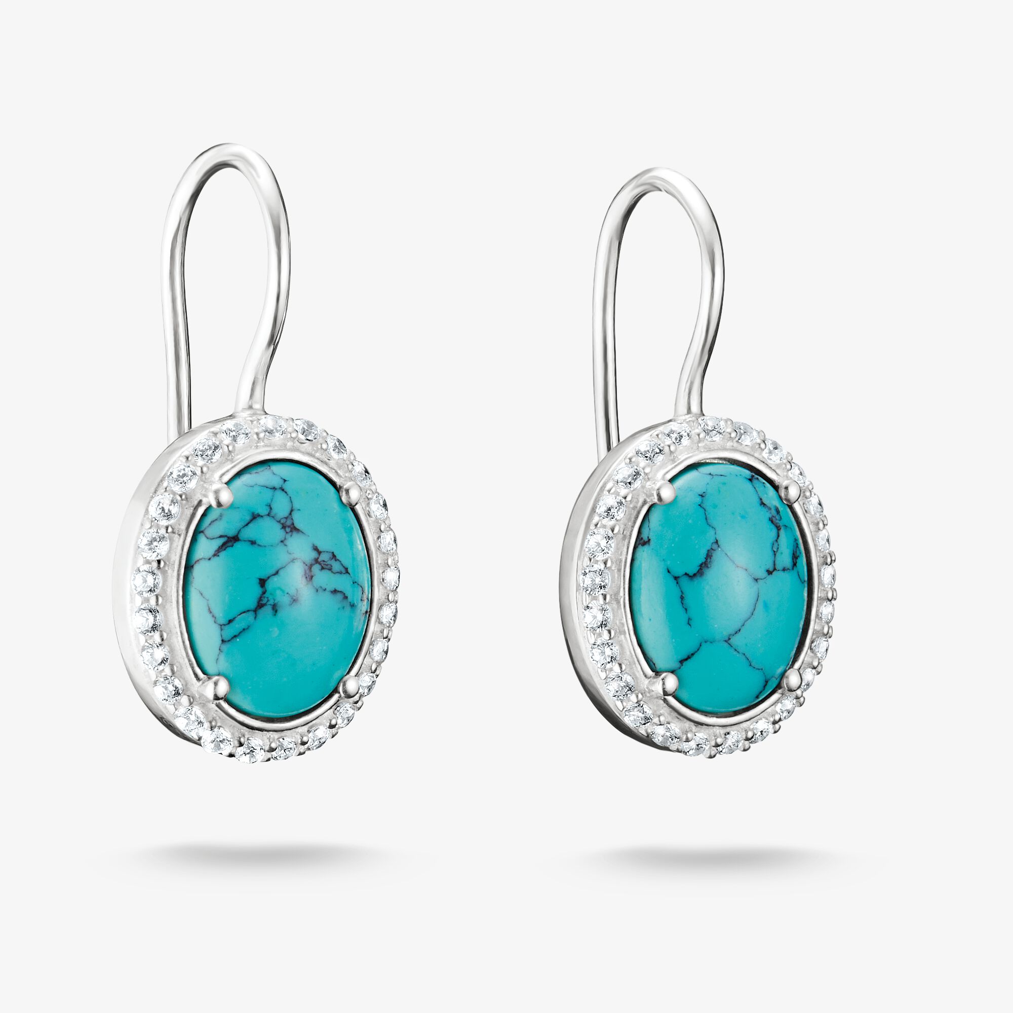 THOMAS SABO Örhängen turkos ovala stenar silver, 925 sterlingsilver, Storlek: one size, för damer