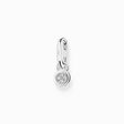 Single hoop earring with white stones and eyelet for charms silver from the Charm Club collection in the THOMAS SABO online store