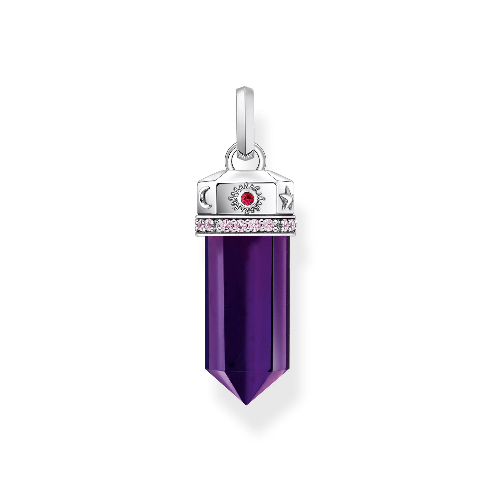 Thomas Sabo Kettenanhänger mit facettierten imitierten Amethyst Silber geschwärzt violett PE955-640-13
