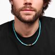 Necklace with turquoise beads and tiger&#39;s eye beads silver from the  collection in the THOMAS SABO online store