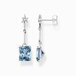 Earrings with aquamarine-coloured stone and star silver from the  collection in the THOMAS SABO online store