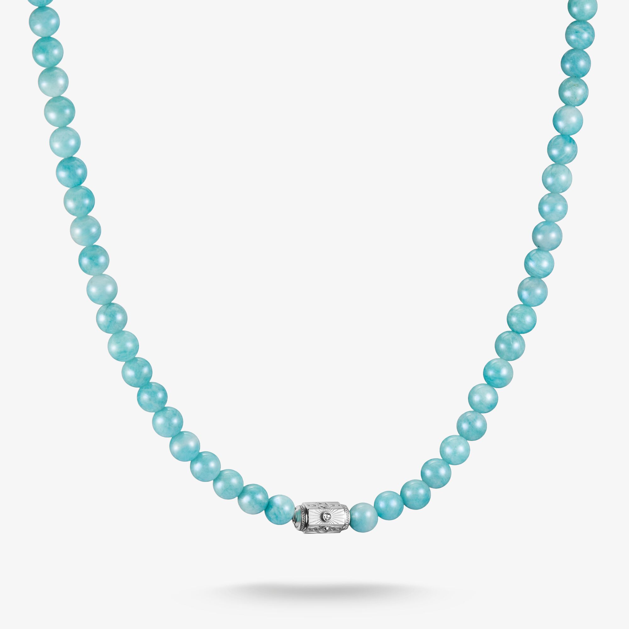 THOMAS SABO Chaîne Turquoise Amazonite Beads Elyndra Argent, Argent sterling, Taille: L55, femme