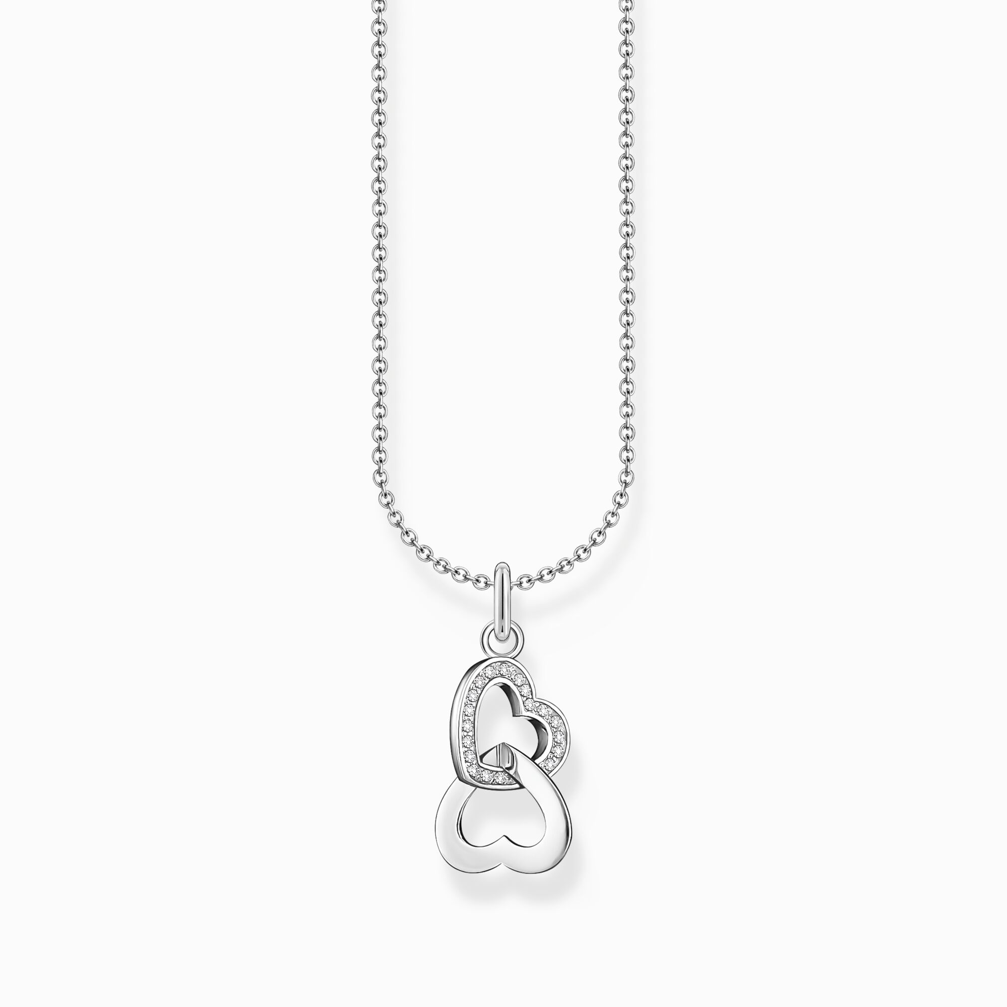 Cadena de plata con colgante de corazones entrelazados de la colección Charming Collection en la tienda online de THOMAS SABO