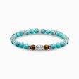 Armband mit t&uuml;rkisen Beads und Tigerauge-Beads Silber aus der  Kollektion im Online Shop von THOMAS SABO