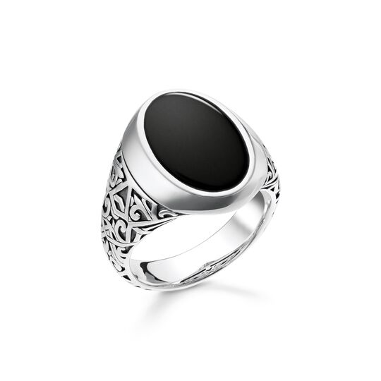 Siegelring Schwarz Mit Echtem Onyx Thomas Sabo