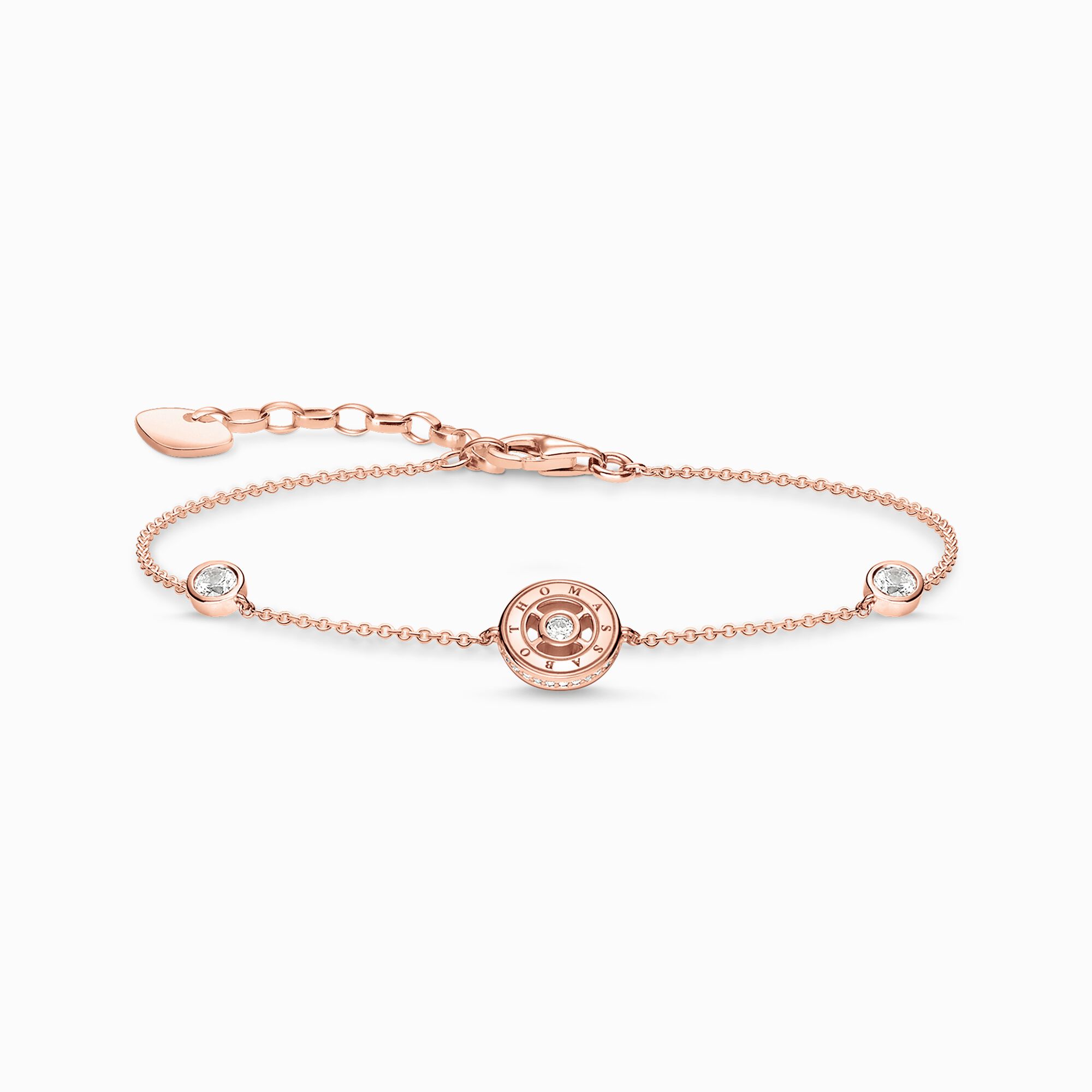 Bracelet circles with white stones rose gold plated from the  collection in the THOMAS SABO online store