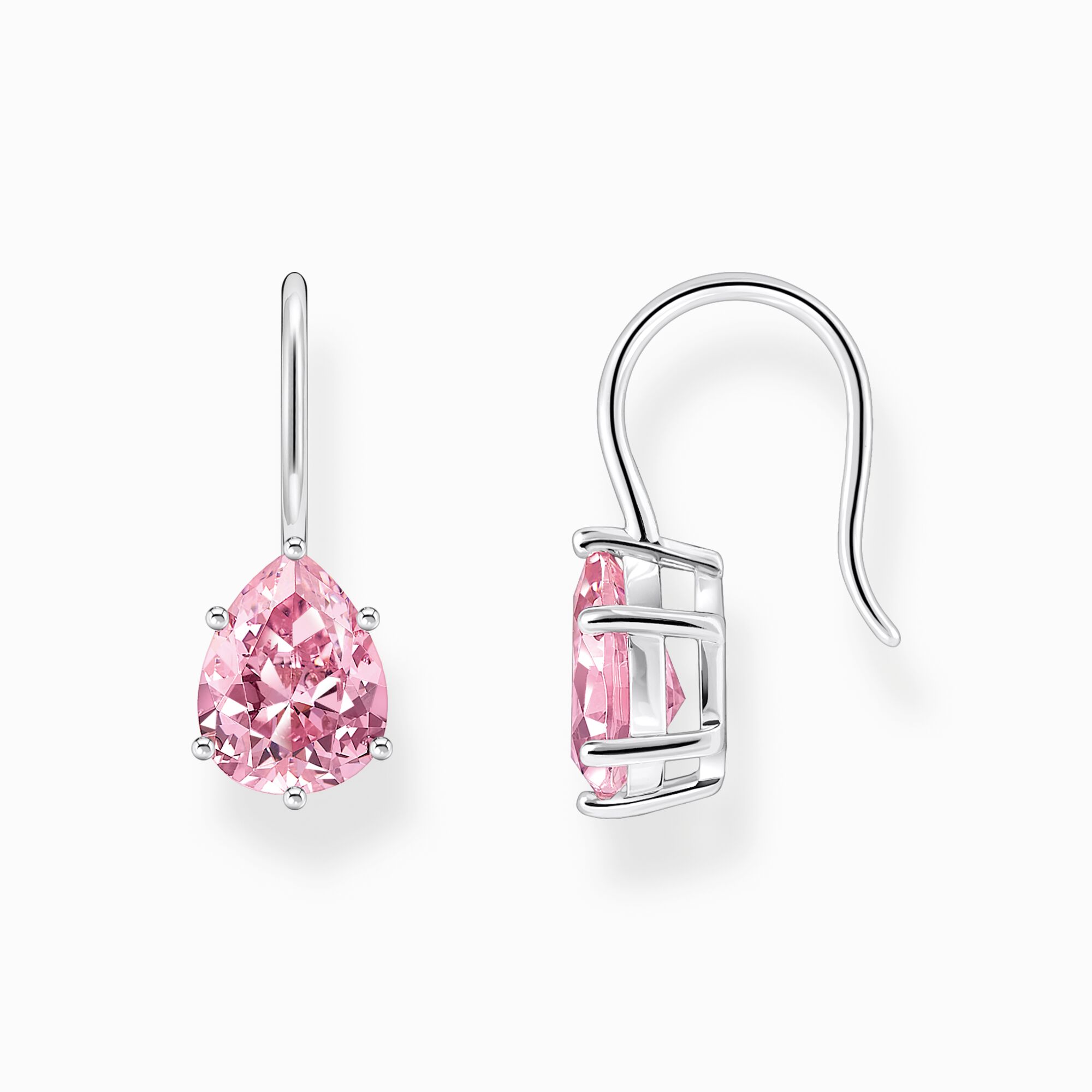 Ohrhänger mit pinkfarbenem Zirkonia-Tropfen Silber | THOMAS SABO 