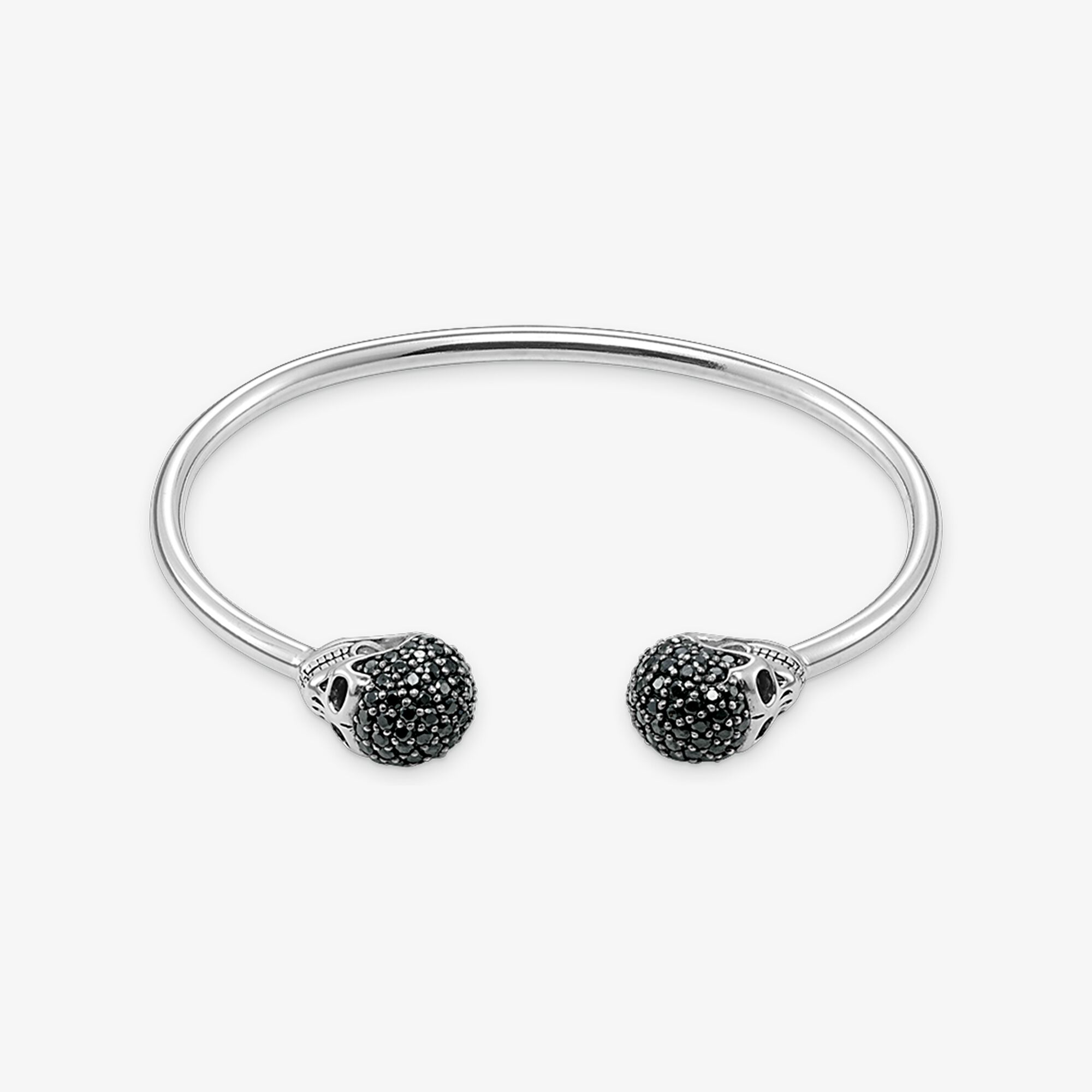 THOMAS SABO Armreif Totenkopf Pavé, Sterlingsilber, Größe: L, Unisex