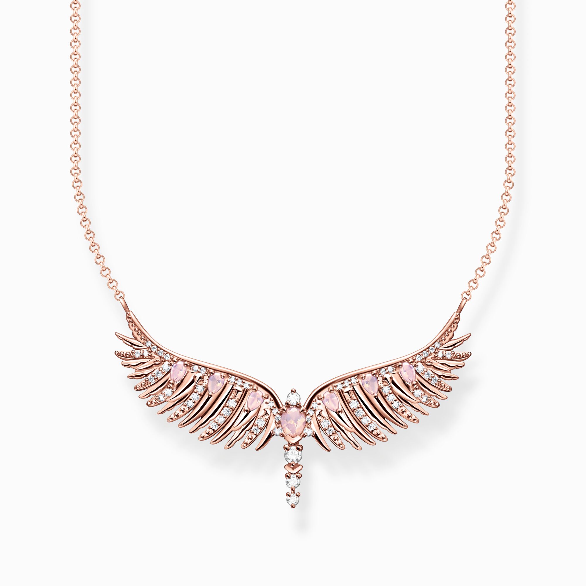 Necklace phoenix wing with pink stones rose gold from the  collection in the THOMAS SABO online store